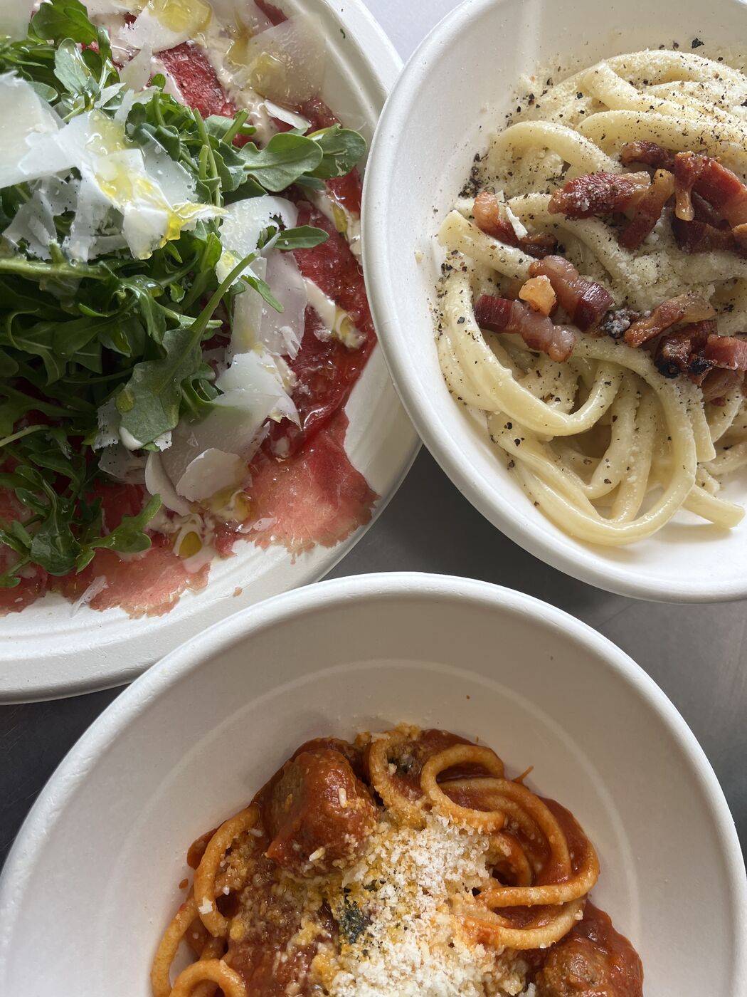 Carpaccio, pasta, and more